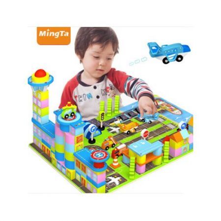 Educational Stacking Wooden Building Blocks Puzzles Play Toy 208pcs Airport