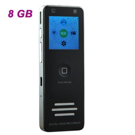 K5 Professional High-definition Digital Voice Recorder Dictaphone with LED Screen and Mp3 Player Function - Black (8GB)