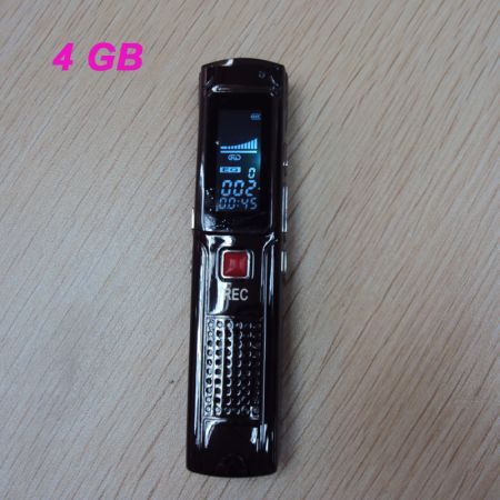 809 1.1" LCD Digital USB Rechargeable Voice Recorder w/ MP3 Player - Brown (4GB)