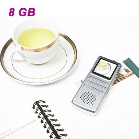 DVR20 1.44" Screen Digital Voice Recorder / MP3 Player - Silver White (8 GB)