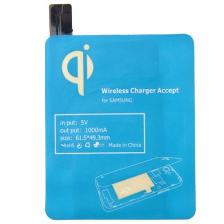 Qi Wireless Power Cargador Charging Receiver Kit para Samsung Galaxy S4 i9500 - Blue