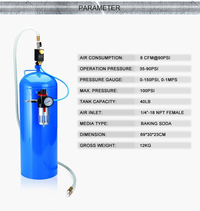 Central pneumatic 40 lb deals portable soda blaster