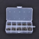 500pcs Fish Jig Hooks with Hole Fishing Tackle Box 3# -12# 10 Sizes Carbon Steel Black