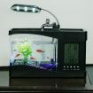 Mini USB LCD Desktop Lamp Right Fish Tank Aquarium LED Clock Black