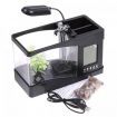 Mini USB LCD Desktop Lamp Right Fish Tank Aquarium LED Clock Black