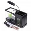 Mini USB LCD Desktop Lamp Right Fish Tank Aquarium LED Clock Black