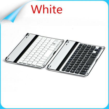Slim Aluminum Bluetooth Wireless Keyboard Portable for iPad Mini - White