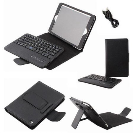 PU+ABS  Cover Case with Removable Bluetooth Keyboard for Apple iPad mini - Black