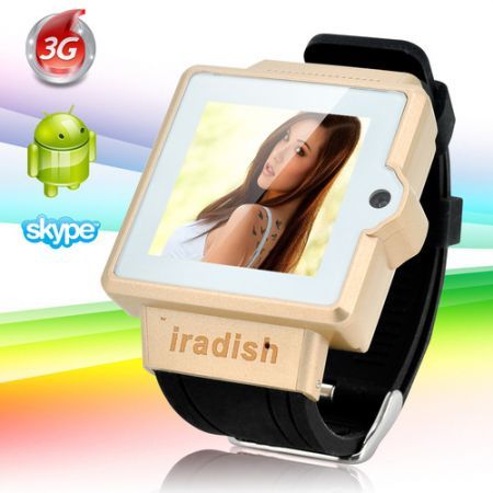 i6S Android Watch Phone - 1.54 Inch Capacitive TFT Screen, MTK6577 Dual Core 1.0GHz CPU, 4GB ROM, 3G - Golden