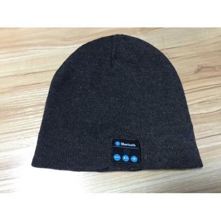 Smart Talking Keep Warm Music Beanie Hat w/ Built-in Wireless Bluetooth Stereo Earphones - Dark Gray