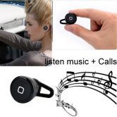 LUD Mini Bluetooth Wireless Stereo Headset Earphone Headphone for iPhone Samsung HTC Black