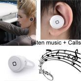 Mini Bluetooth Wireless Stereo Headset Earphone Headphone for iPhone Samsung HTC White