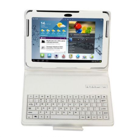Bluetooth Wireless Case Keyboard Cover For Samsung Galaxy Tab 2 10.1 P5100  - White
