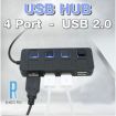 4 Port USB Multi Hub with ON/OFF Switch Black