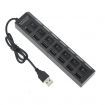 LUD 7 Ports USB Hub With ON/OFF Switch Black