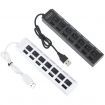 LUD 7 Ports USB Hub With ON/OFF Switch Black