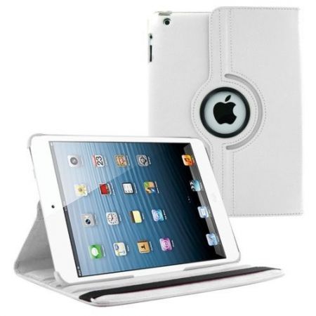 360 Rotating PU Wake/Sleep Leather Case Skin Cover for iPad Air 2 White