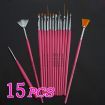 15 Nail Art Design Painting Tool Pen Polish Brush Set