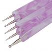 5X Nail Art Dotting Marbleizing Paint Dot Pen 2 Ways Purple
