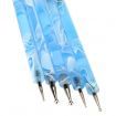 5pcs 2 Way Nail Art Dotting Marbleizing Painting Pen Blue