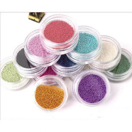 12 Colors Mini Beads Pearls Nail Art Tips Decoration