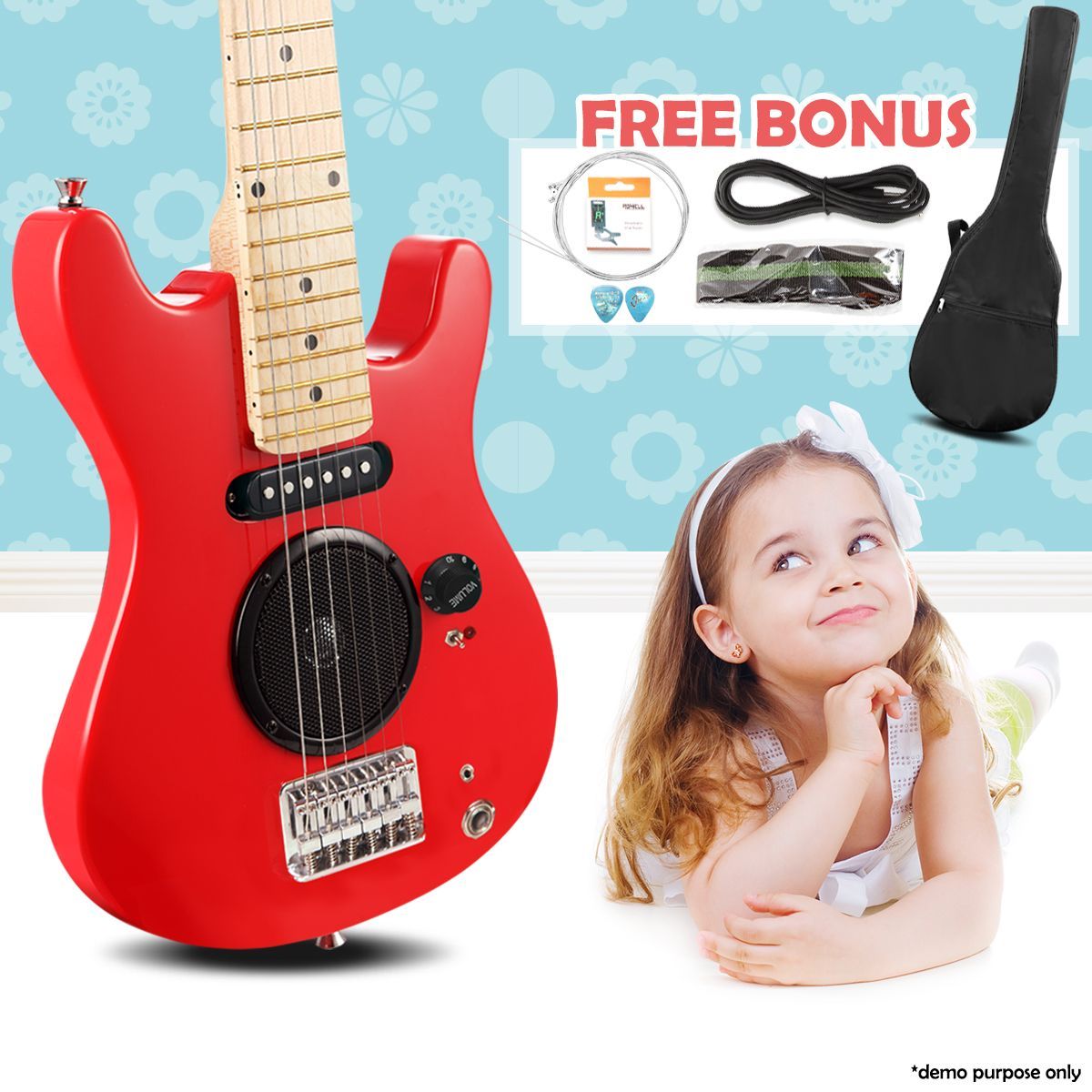 30" Kids Electric Guitar Pack (Red)