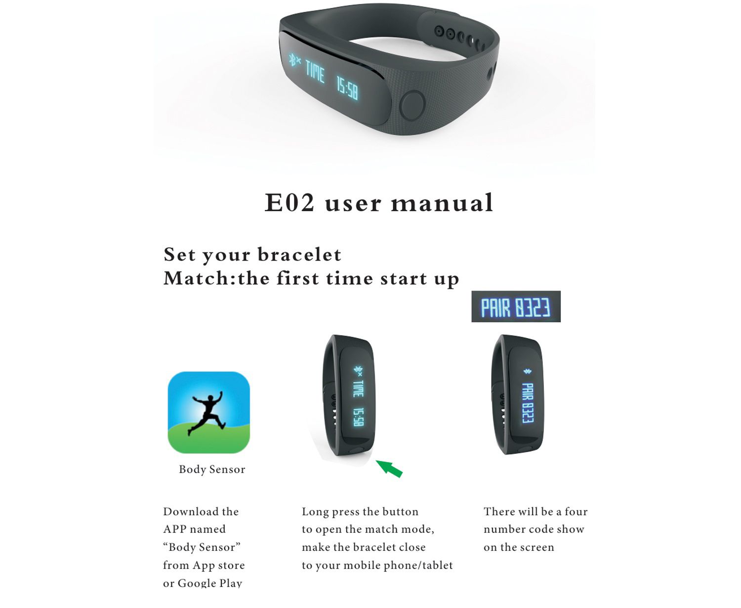 smart wristband e02