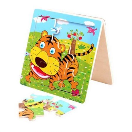 Hot Funny Tiger Puzzle Educational Developmental Children Baby Wooden Toy
