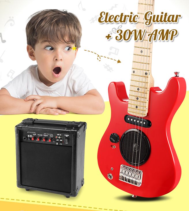 childs electric guitar and amp