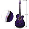38" Beginners Cutaway Acoustic Guitar Pack & Stand (Purple)