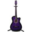 38" Beginners Cutaway Acoustic Guitar Pack & Stand (Purple)