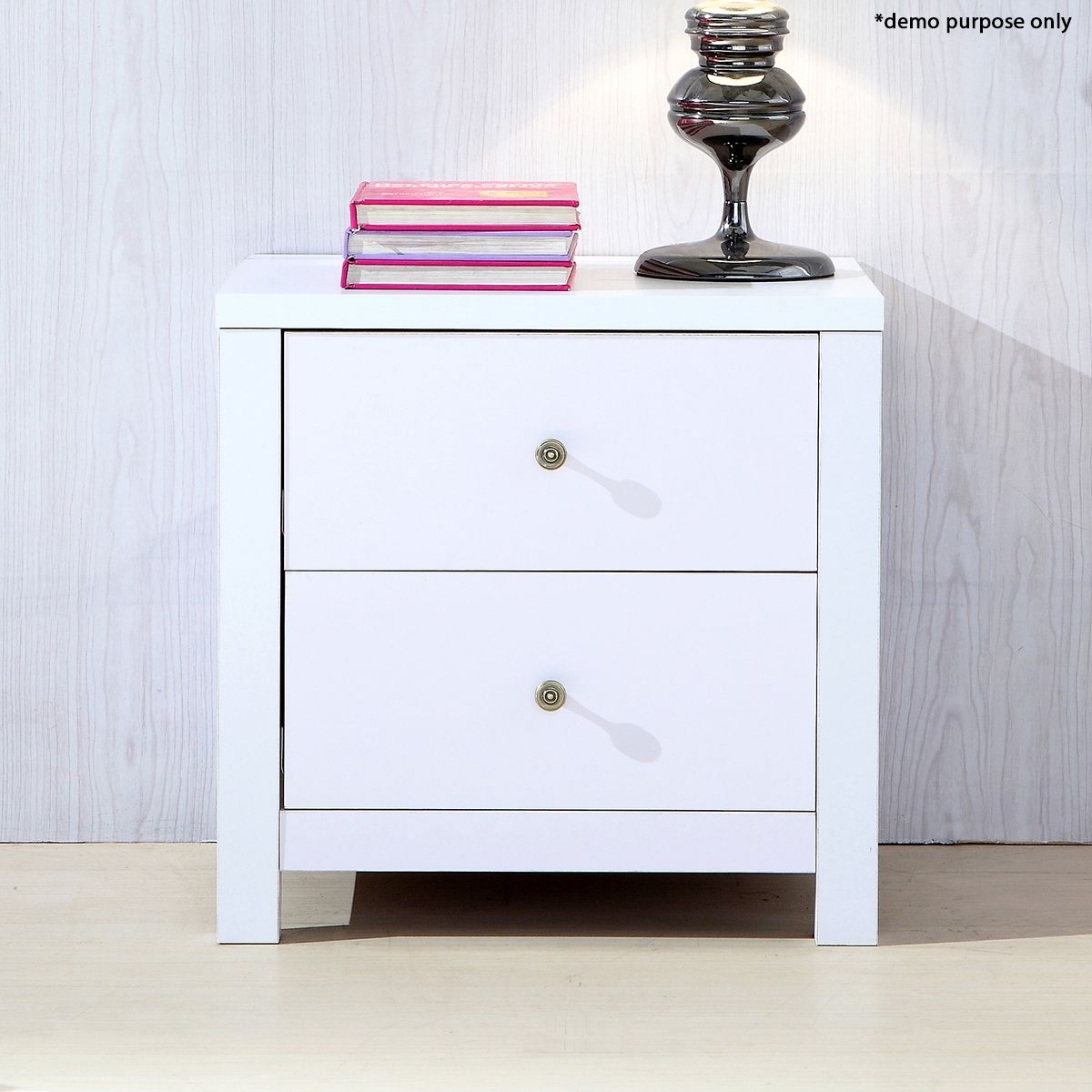 White 2 Drawer Bedside Table Crazy Sales