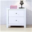White 2 Drawer Bedside Table X2