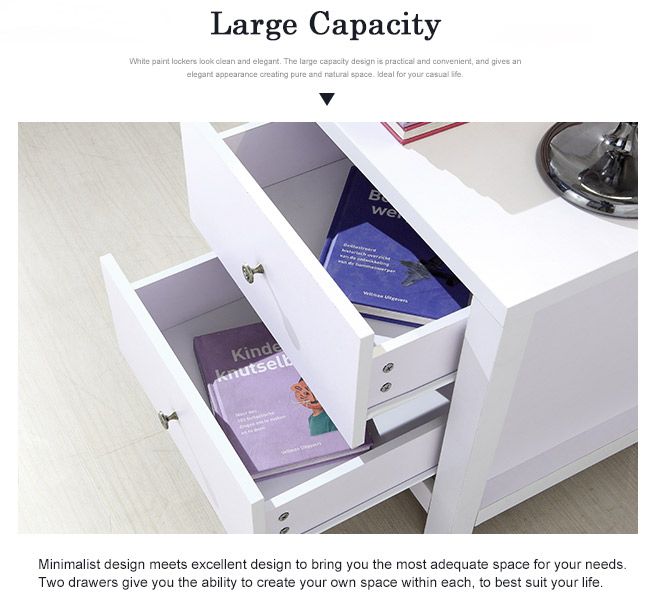 White 2 Drawer Bedside Table X2 Crazy Sales