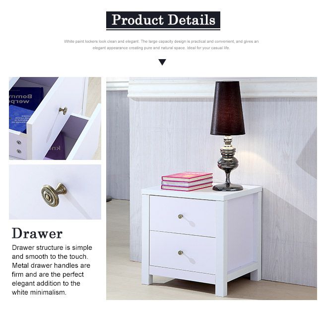 White 2 Drawer Bedside Table X2 Crazy Sales