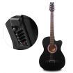 38" Beginners Cutaway Acoustic Electric Guitar Pack with Amplifier & Stand (Black)