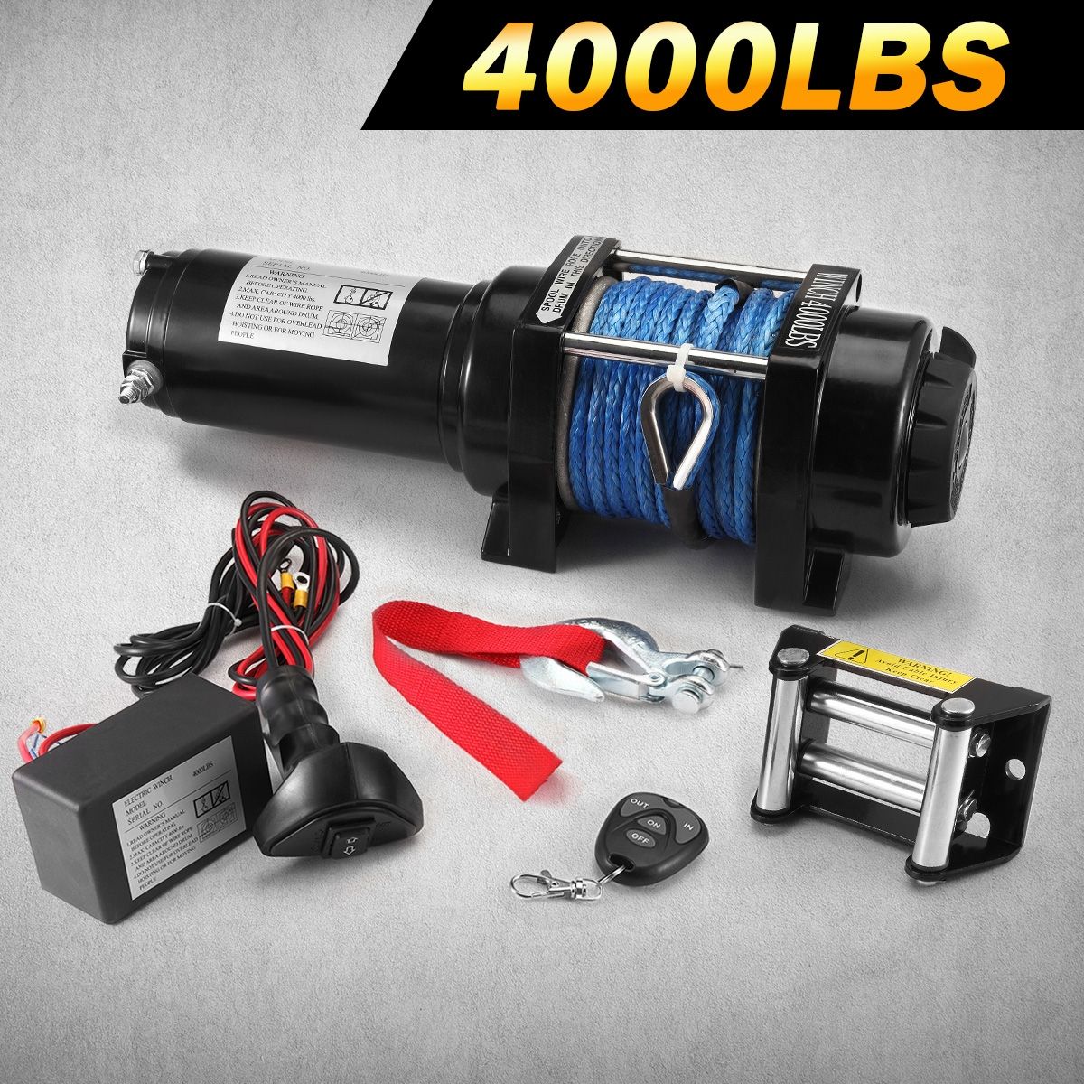 Battery Powered Wireless Remote Controlled ATV/Boat Winch1800KGS