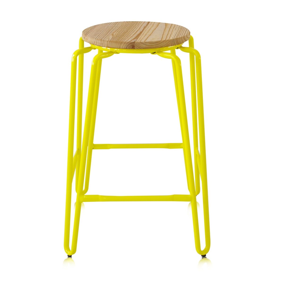 Set of 4 Modern Metal Bar StoolsYellow Crazy Sales