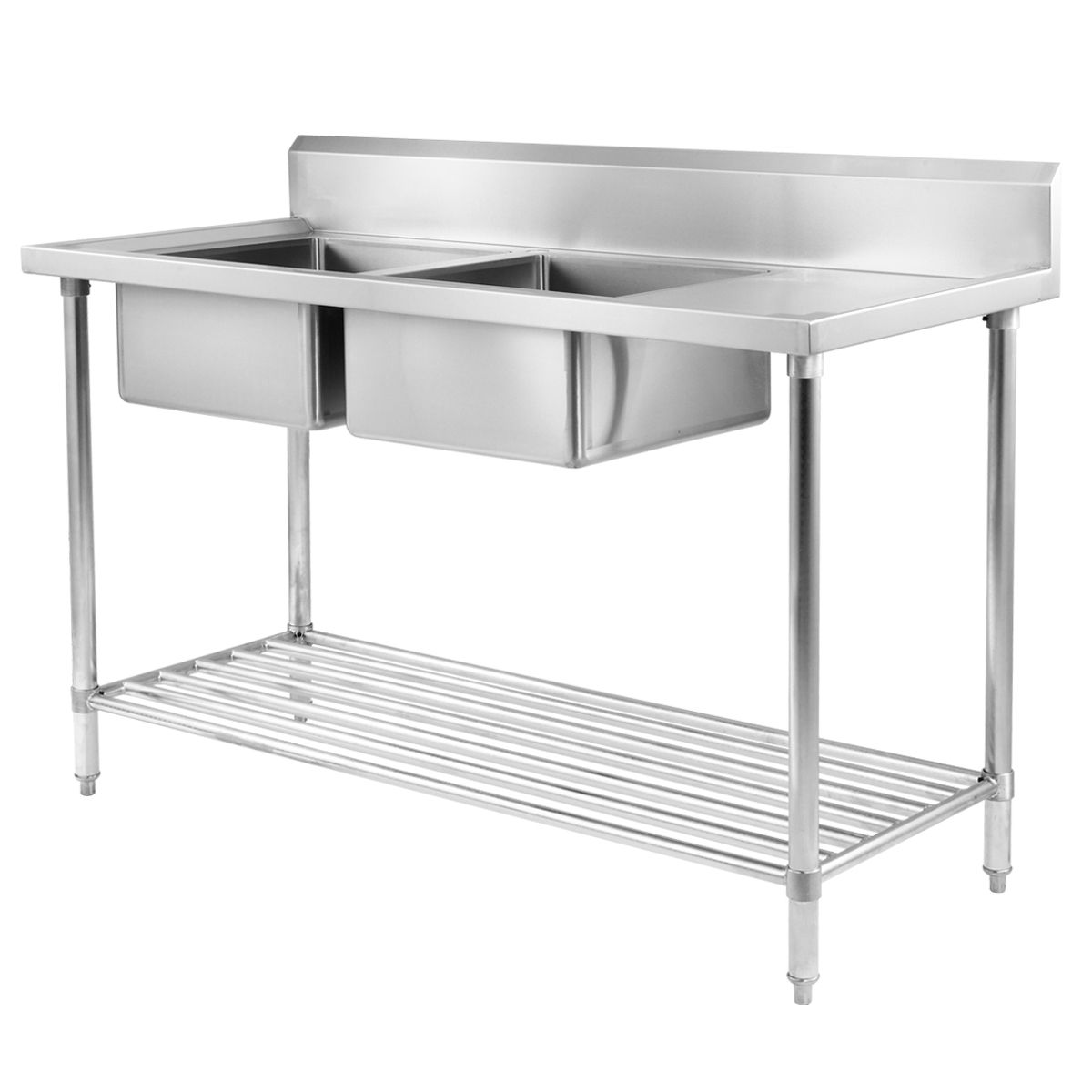 Double Left-Side Bowl Stainless Steel Bench Sink | Crazy Sales