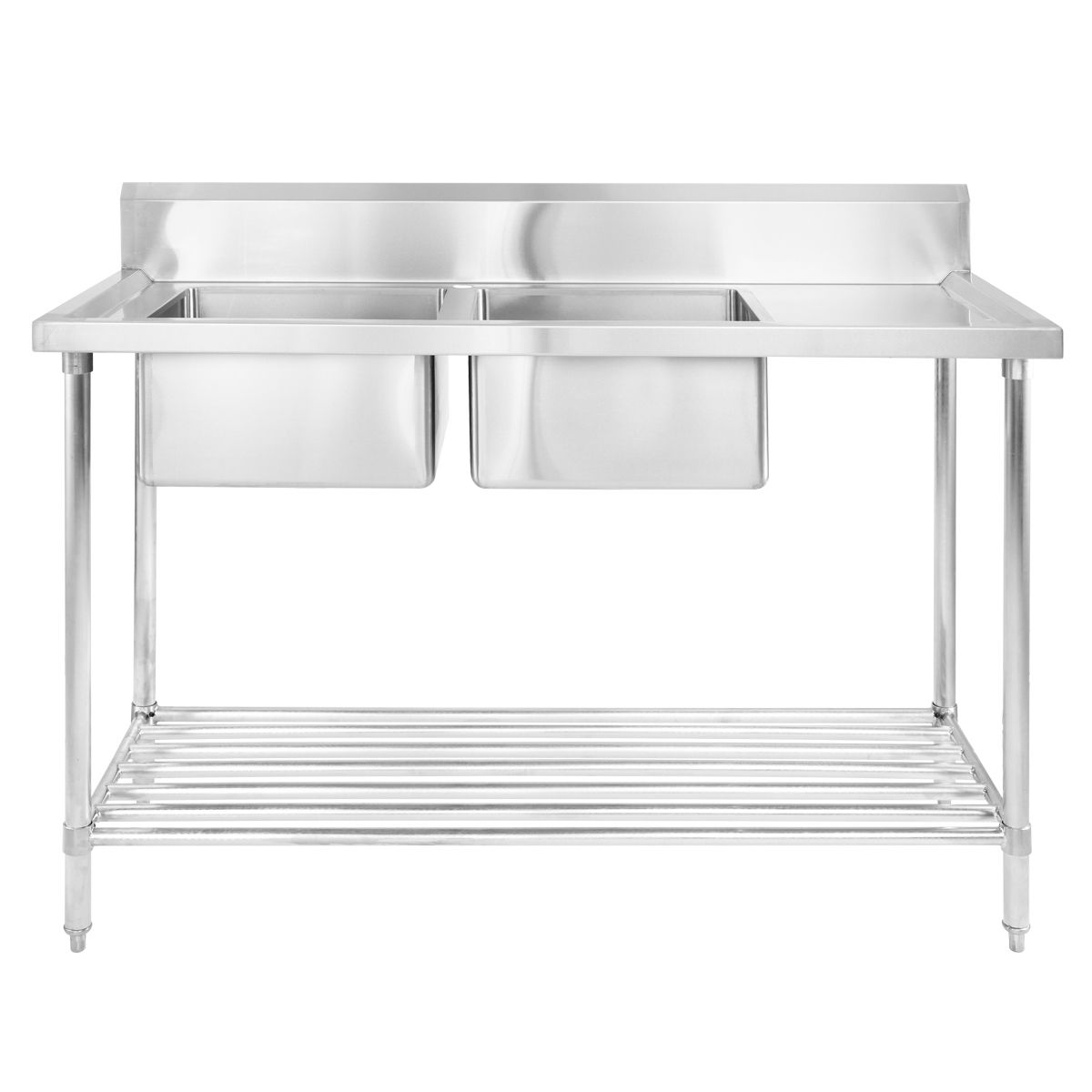 Double LeftSide Bowl Stainless Steel Bench Sink Crazy Sales