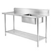 Right-Side Bowl Large Stainless Steel Bench Sink