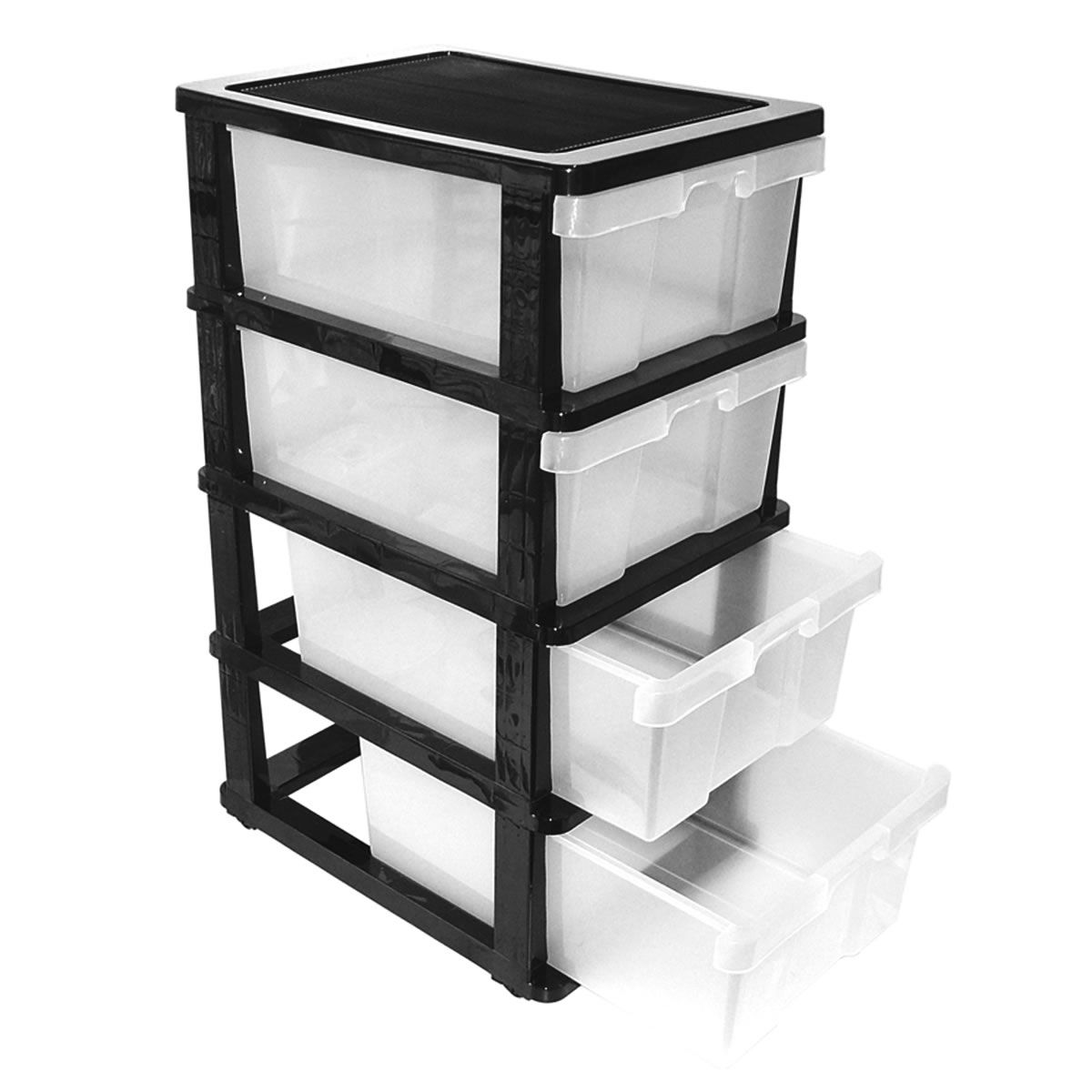 4-Drawer Plastic Storage Organiser