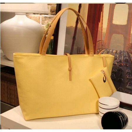 Women PU Leather Messenger Handbag Shoulder Bag Yellow