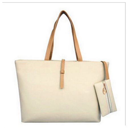 Women PU Leather Messenger Handbag Shoulder Bag White | Crazy Sales