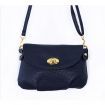 Women Leather Satchel Shoulder Handbag Dark Blue