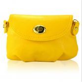 Women Leather Satchel Shoulder Handbag Yellow