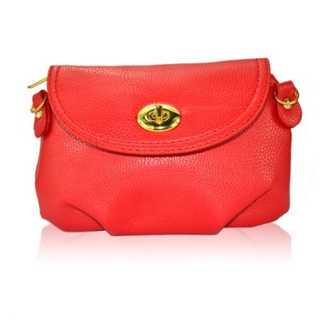 Women Leather Satchel Shoulder Handbag Red