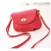Women Leather Satchel Shoulder Handbag Red