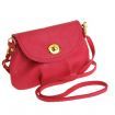 Women Leather Satchel Shoulder Handbag Red