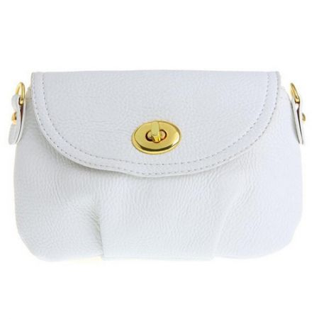 Women Leather Satchel Shoulder Handbag White